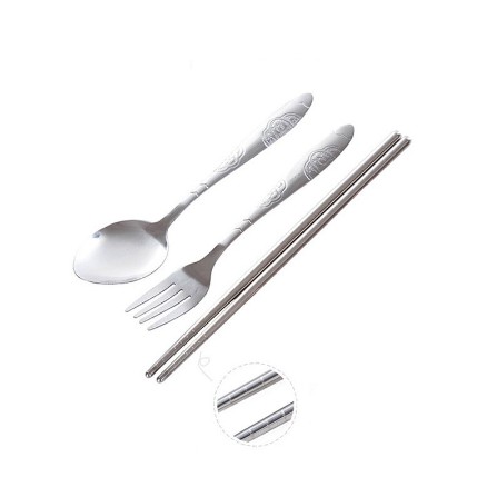 KINDSTORE❤ | SET ALAT MAKAN STAINLESS STEEL SET (SENDOK, GARPU, SUMPIT)