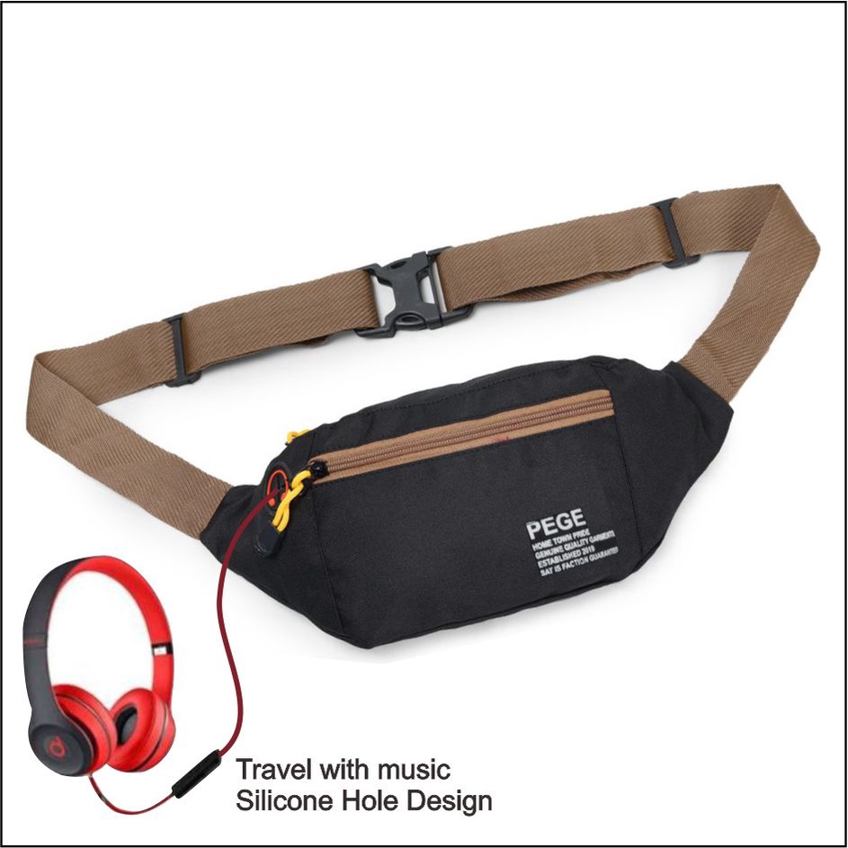 Tas Selempang Bahu PEGE Tas Waistbag Pria Model Keren Casual Trendy  - PG 8923
