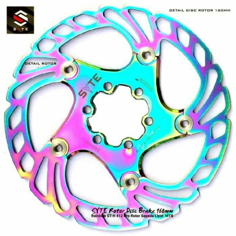 Rem Cakram Sepeda Lipat / Piringan Cakram Sepeda RAINBOW Merk SYTE