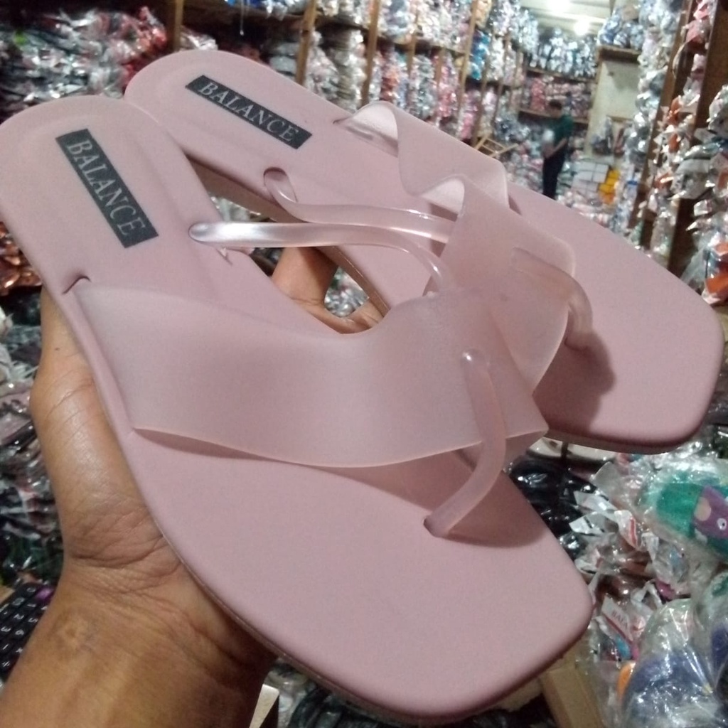 Women's flip flops jelly import Balance 1203-12 size 37-40 Sandal jepit jempol transparan Terlaris