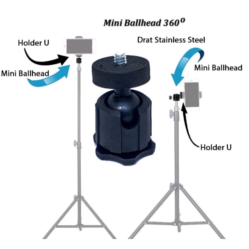 Mini Ball Head Tripod Universal Sambungan Tripod