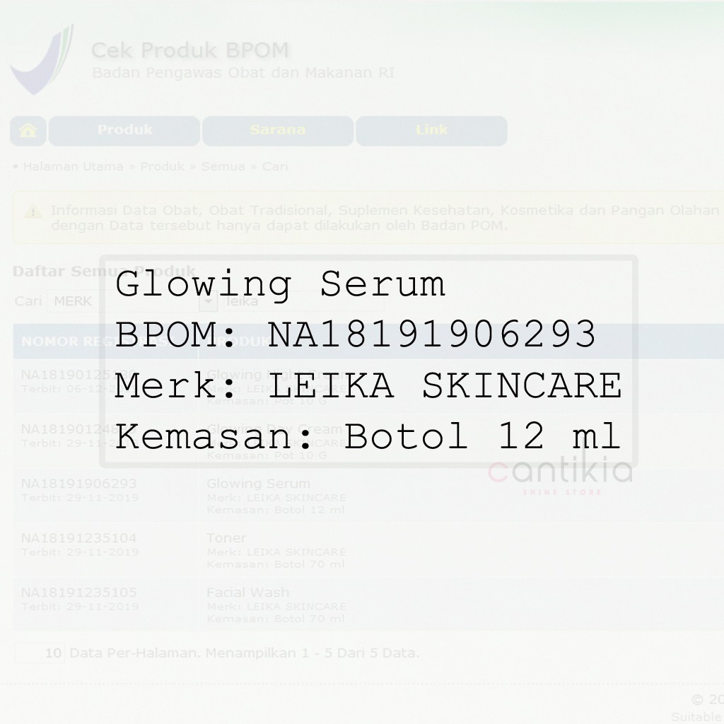 Glowing Serum Leika Skincare Aman 100% Resmi BPOM | Leika Skin Care Serum Glowing
