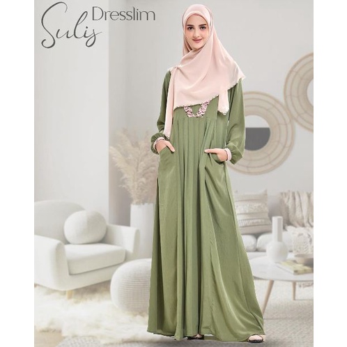 Dresslim Sulis - Dresslim Sulis Rabbani Gamis Rabbani Original Dress muslim bahan Crinkle Pakaian mu