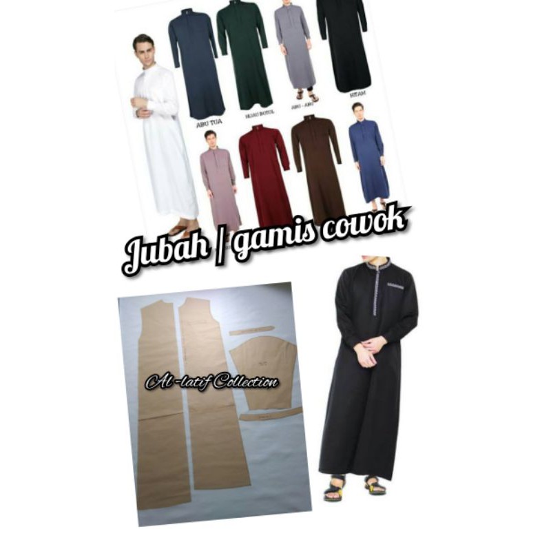 pola instan / pola jiplak JUBAH / GAMIS COWOK