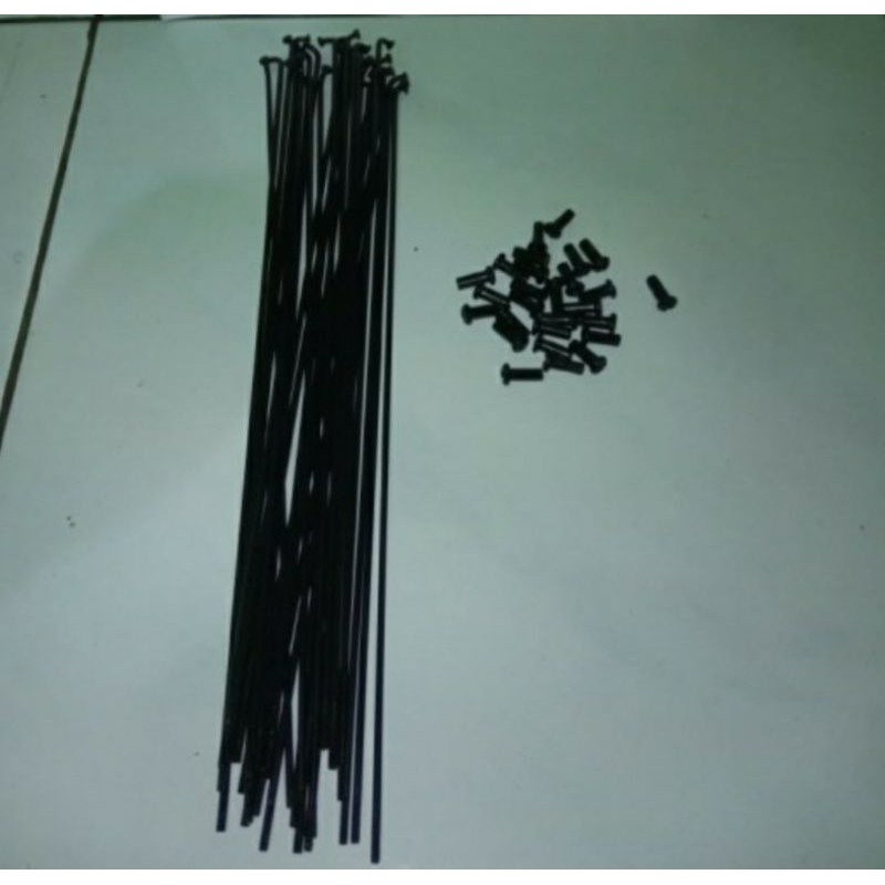 Jari jari | Ruji | Spoke sepeda ukuran24" hitam- ½ Grs