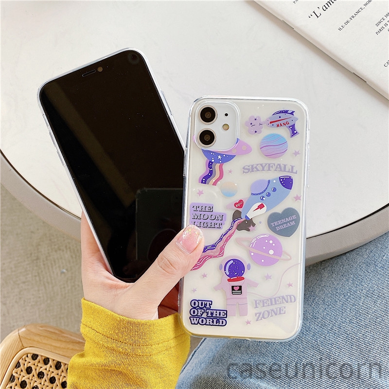 Case  Samsung Motif Kartun Doodle Casing Samsung A12 A51 A71 A02s M30S M21 A11 M11 A31 M31 A21S A10S A20S A50 A30 A20 A10 A30S A50S A70 A30S A750 A20 Oppo A53 A33 A5 A9 2020 Vivo Y30 Y50 Y30i Y20 Y20i Gambar Label Luar Angkasa-5