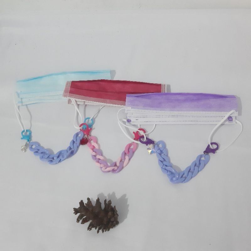 tali strap konektor masker hijab rantai warna permen lucu hadiah kado unik mask conector