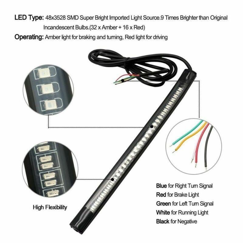 Lampu Led Stop Rem Strip 3 in 1 sen senja stop 17cm fleksibel DRL 17cm stoplamp belakang universal