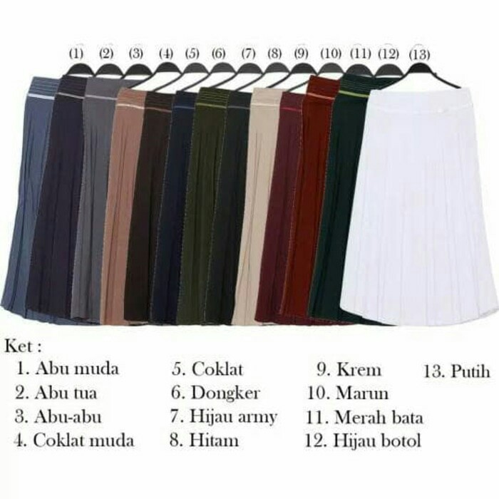 Rok kerja wanita model plisket ukuran jumbo kotif polos bahan ferari  plisket-1