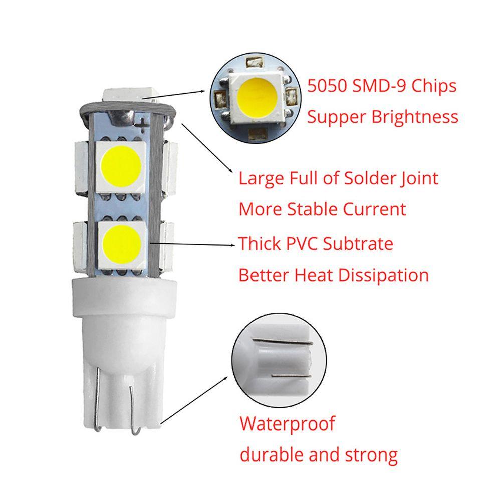 Populer Lampu Plat Nomor Putih 10Pcs COB LED 50509smd Dome Map