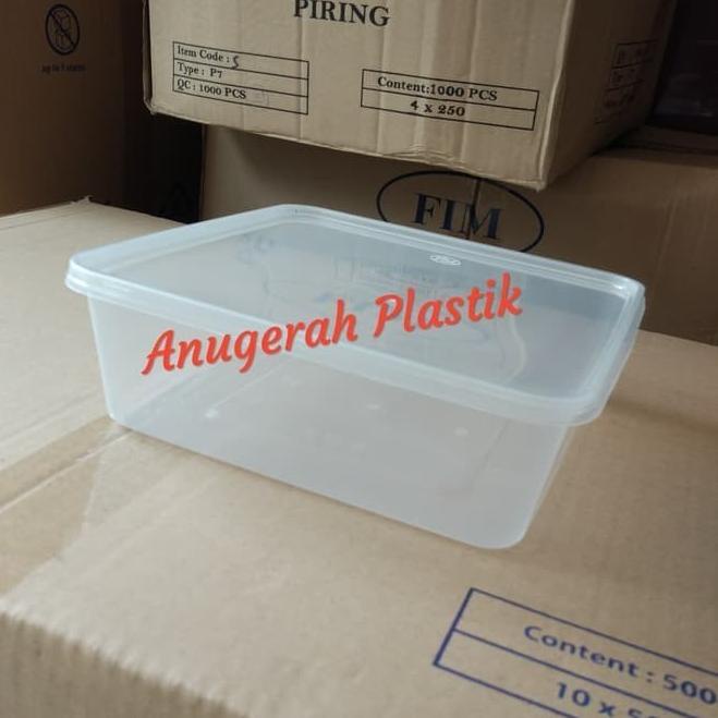 ✯ Food Container/Thinwall 2000 ml Square + Tutup Warna Merah Merek FIM ☑