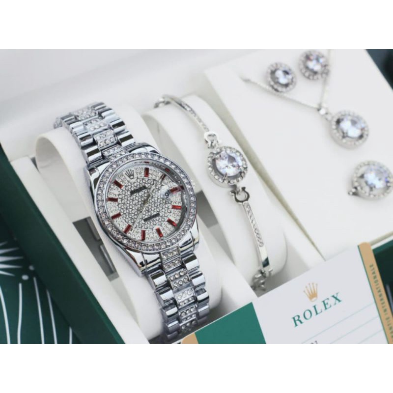 Jam Tangan Wanita Rolex Paket full set dan Paper Bag