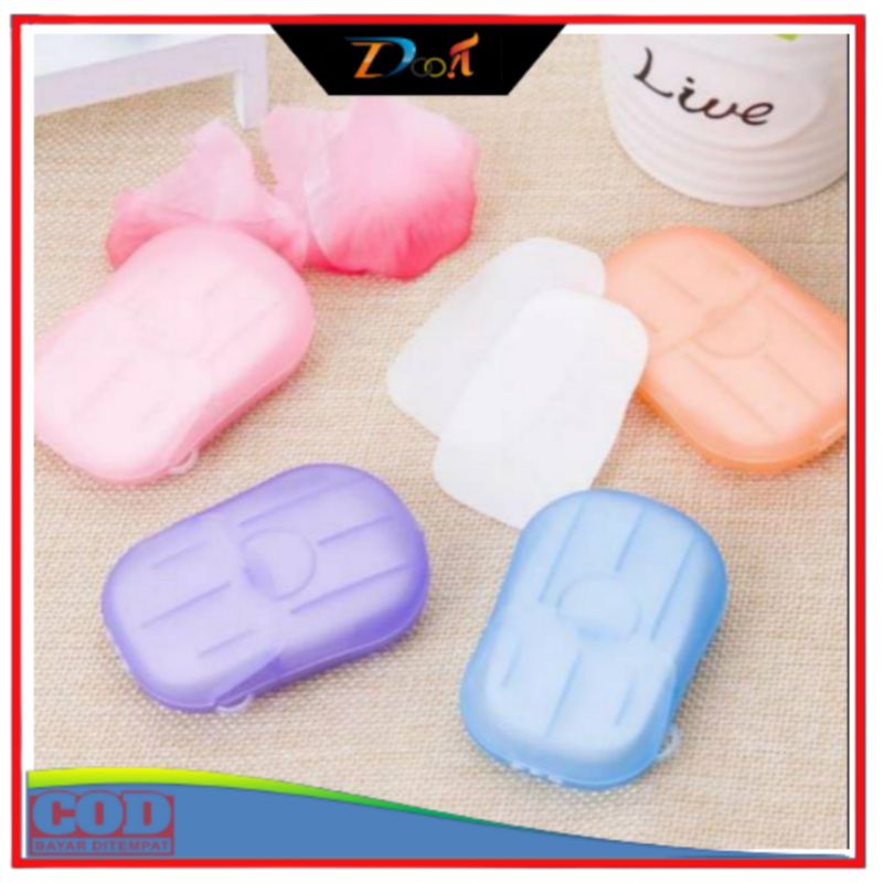 (Isi 20Pcs) Sabun Kertas Praktis Traveling | Hand Soap Mini Paper Soap Hand Wash Kertas Cuci tangan