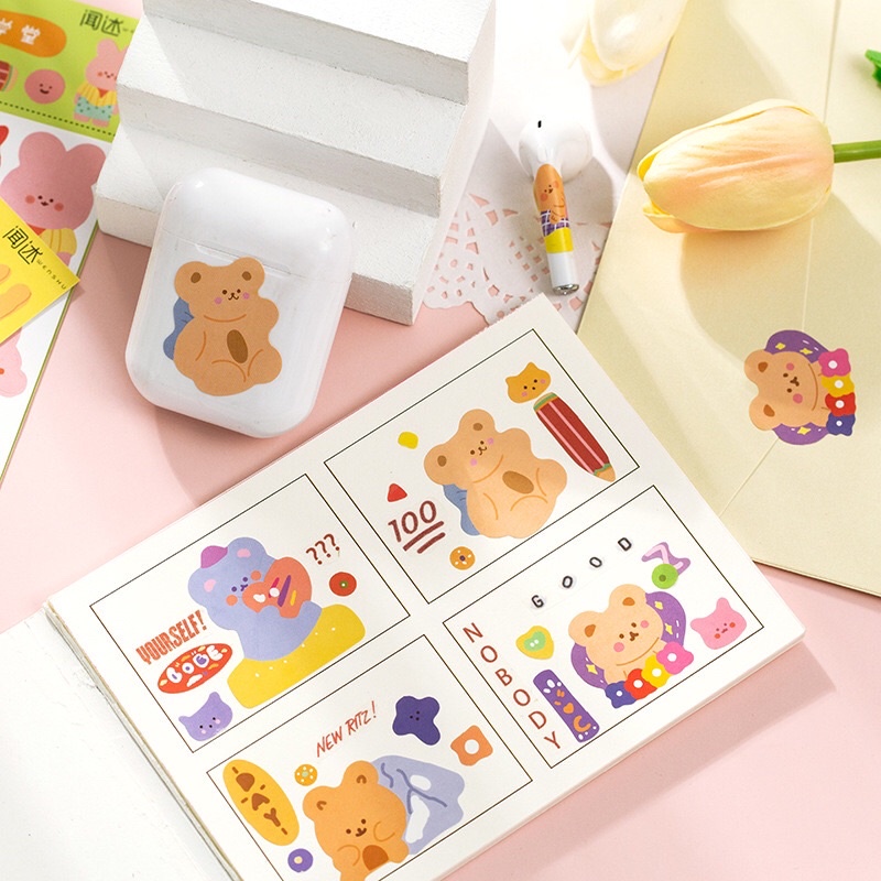 SWEETY CREATIVE 2 LEMBAR STIKER LUCU AESTHETIC DECO PLANNER DIARY SCRAPBOOKING KIYOWO KAWAII GAYA KOREA KARAKTER KARTUN HEWAN PELIHARAAN ANAK PEREMPUAN ORGANIZER DEKORASI CASING LAPTOP HP BOTOL AIR MINUM VIRAL TIKTOK ART PAPER CUTE BERUANG