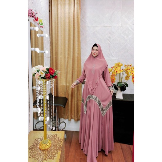 Khazanah Series Ori by Fatimah Syar’i / Gamis Pesta Mewah / Gamis Set Syar’i / Gamis Polos / Baju Syari Terbaru / Fashion Muslimah Branded-2