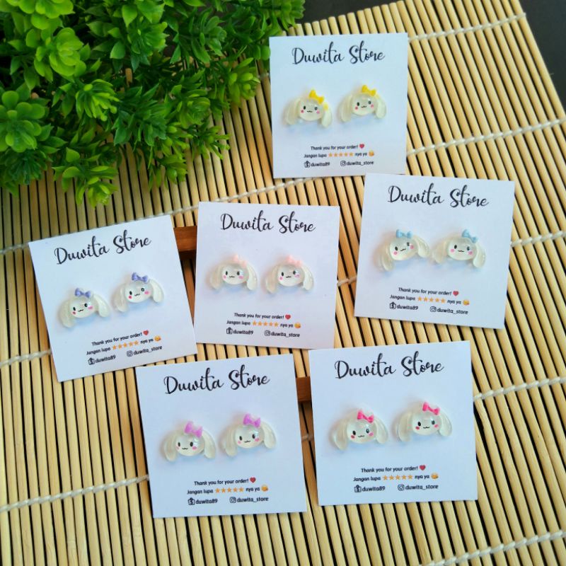 HANDMADE ANTING ANAK/DEWASA ANTING TUSUK PLASTIK MOTIF DOGGY POODLE