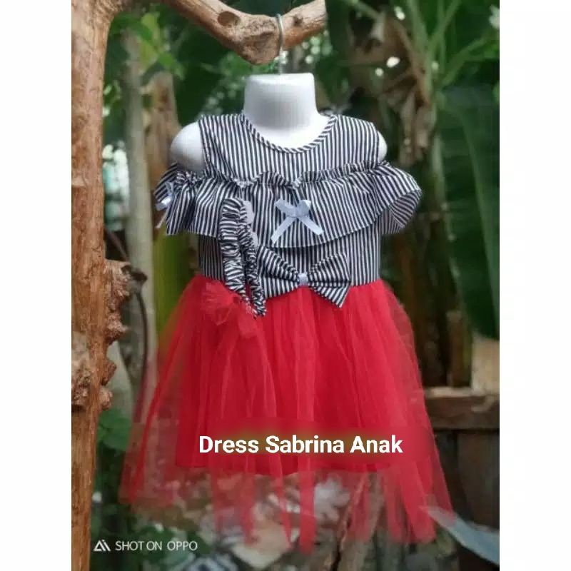 Dress anak sabrina bando 1 2 tahun baju anak cewek perempuan