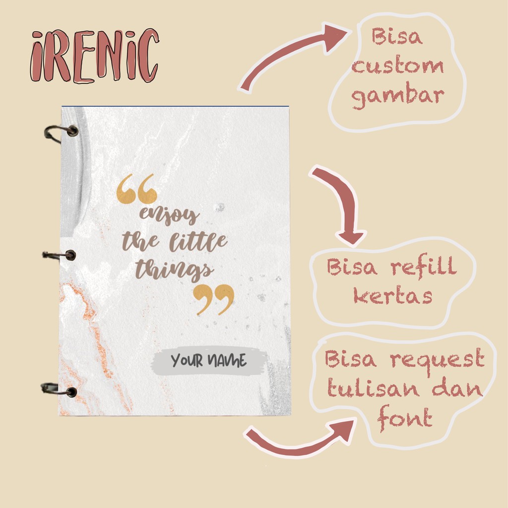 

Custom Notebook A5 Hard Cover Buku Catatan Binder Journal