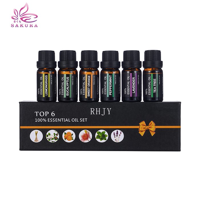 Oil aromaterapi paket 6 PCS Minyak Aromaterapi esensial Oil 10 Ml - SOSOYO