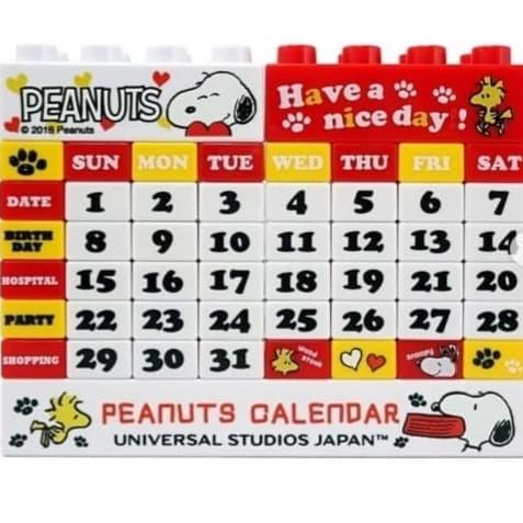 

Kalender Seumur Hidup Snoopy Calendar Calender Universal Studio Japan