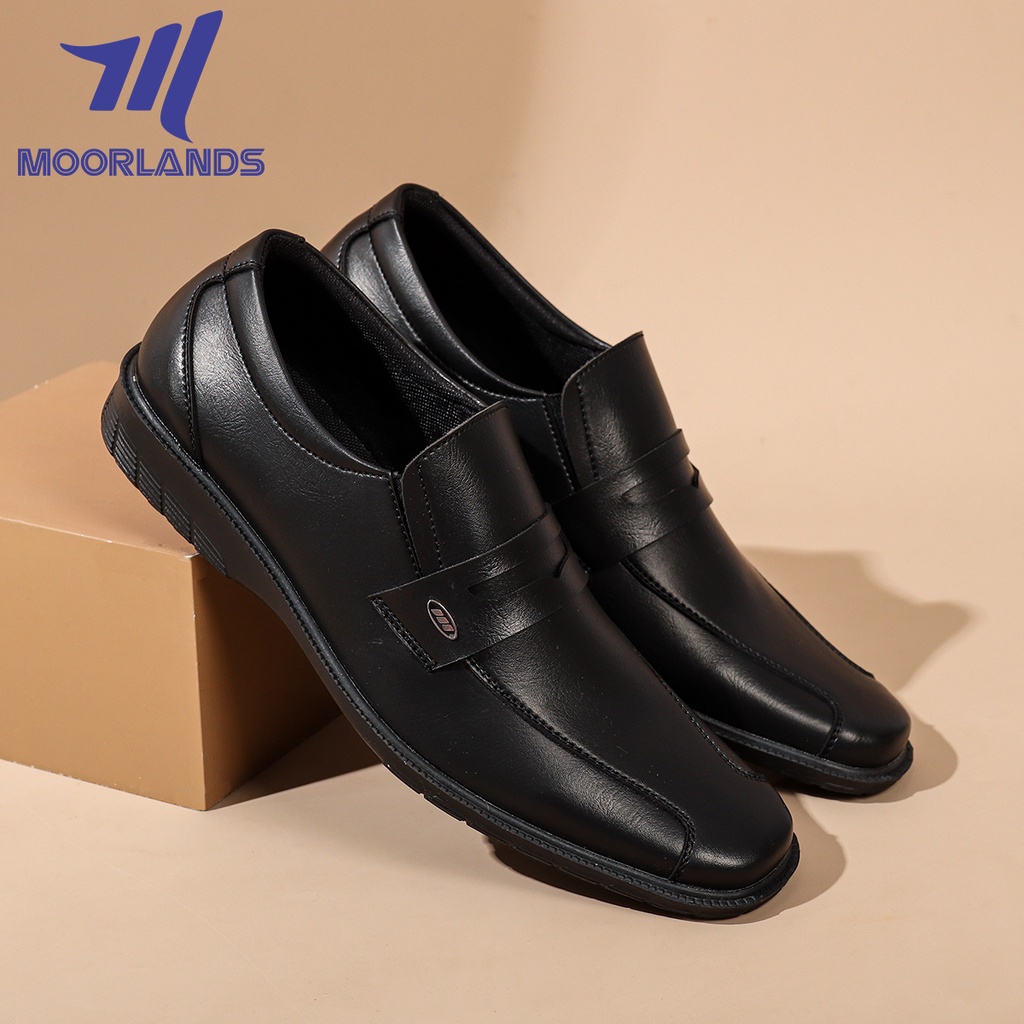 MOORLANDS ORIGINAL Sepatu Pantofel Pria Hitam Sepatu Kantor Pria Sepatu slip on