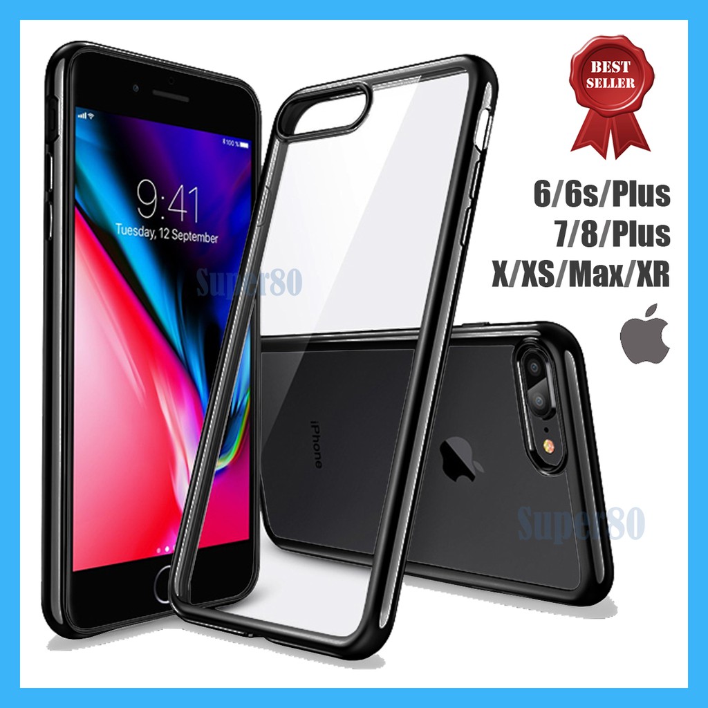 Casing Hybrid iPhone X XS XR Max 6 6s 7 8 Plus Transparan Clear Thin