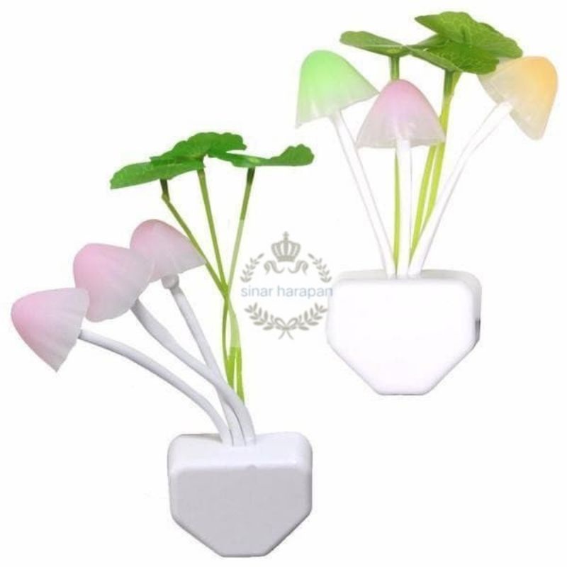 Lampu Tidur Jamur Avatar Sensor Mushroom Lamp LED Night Lampu Hias Kamar Colokan Dinding Warna Unik