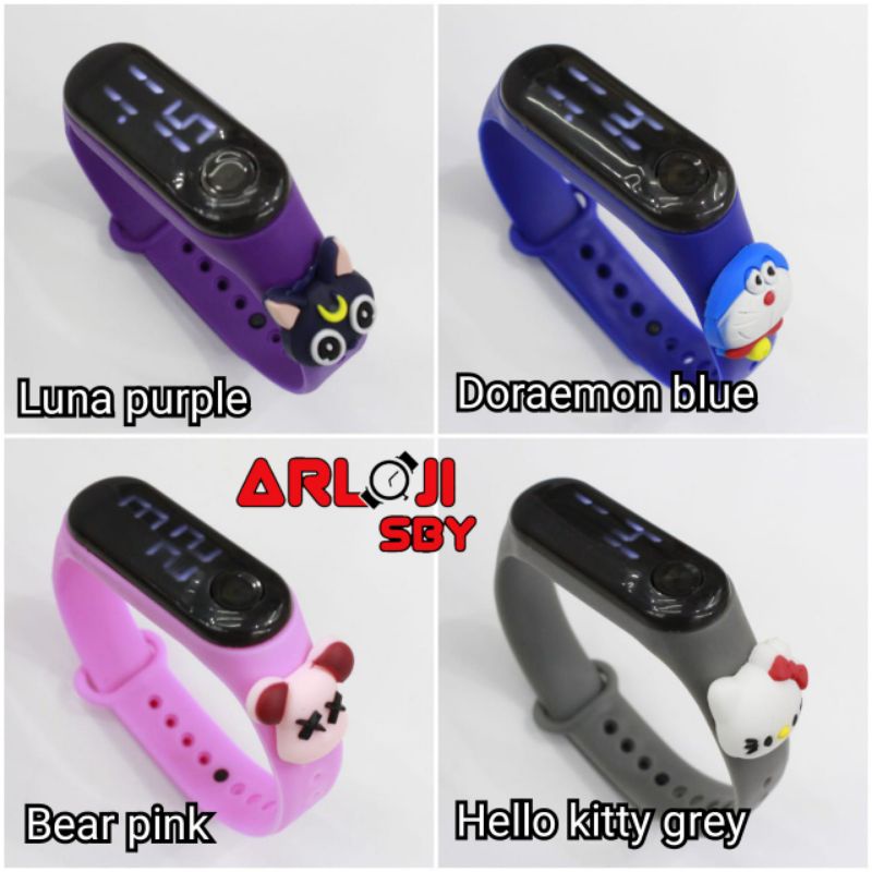 JAM TANGAN ANAK LED KARAKTER WARNA WARNI IMPORT MURAH