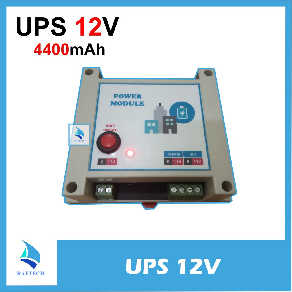 Smart UPS 12V 2A 4400mAh + Box Enclosure Din rail PLC