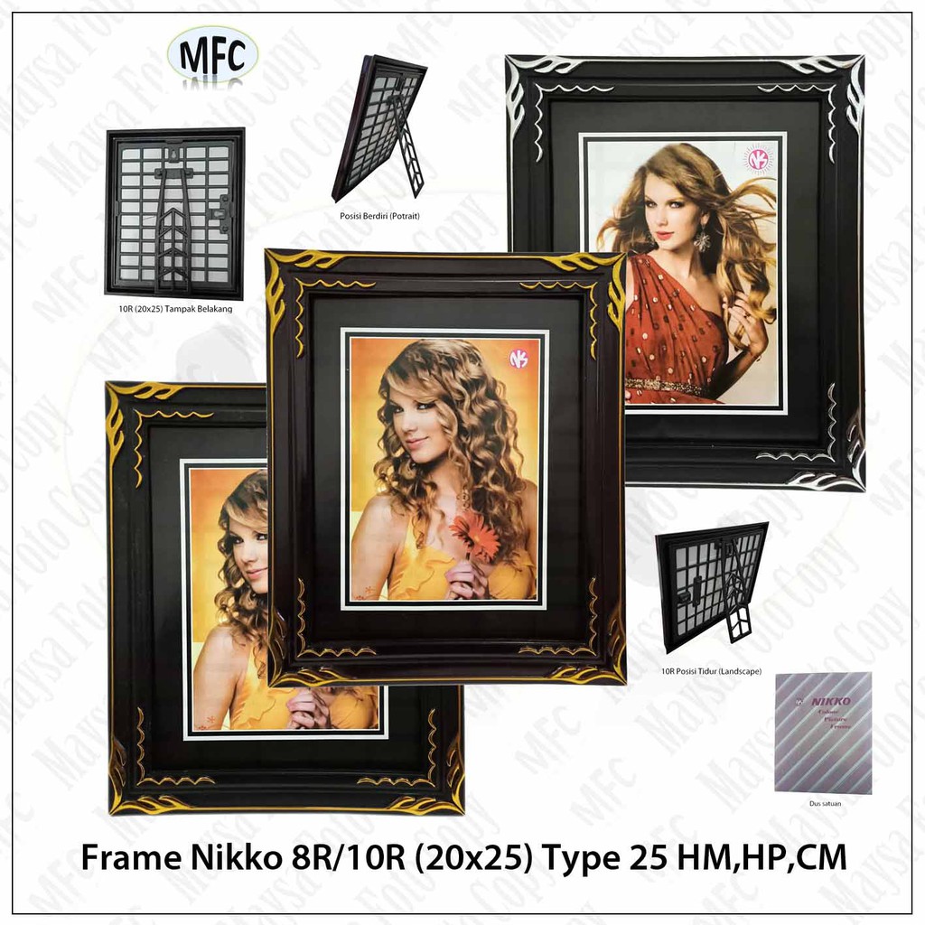 Bingkai Foto 8R atau 10R (20x25) Nikko Type 25 Frame Plastik Murah