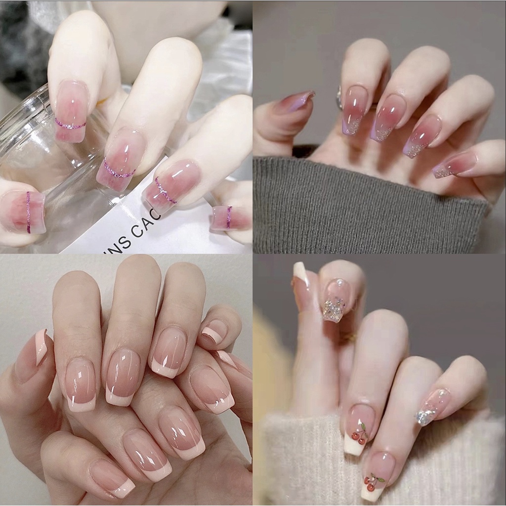 【Promo Sale】 Divine Kuku Palsu 24pcs/set Fashion Fake Nail Tips Simple Nails Art