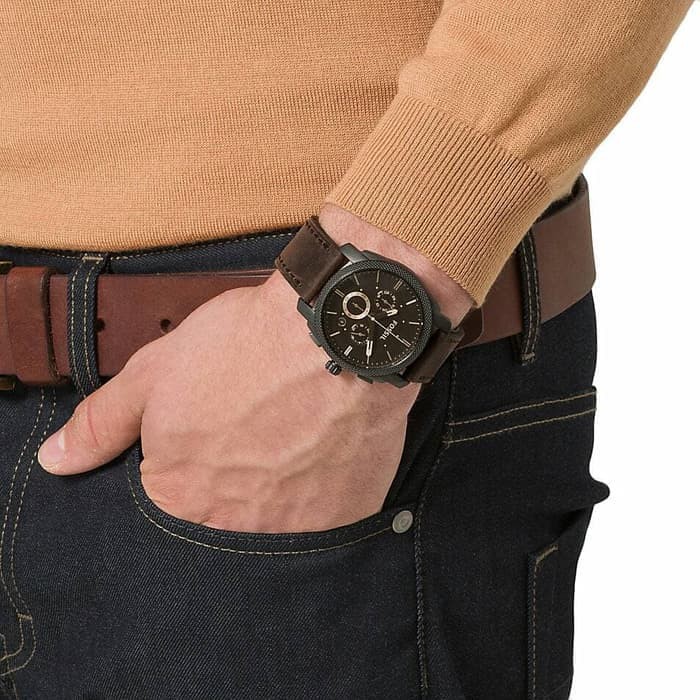 Hot Promo Jam Tangan Pria Merk Fossil Type FS 4656 Leather Strap