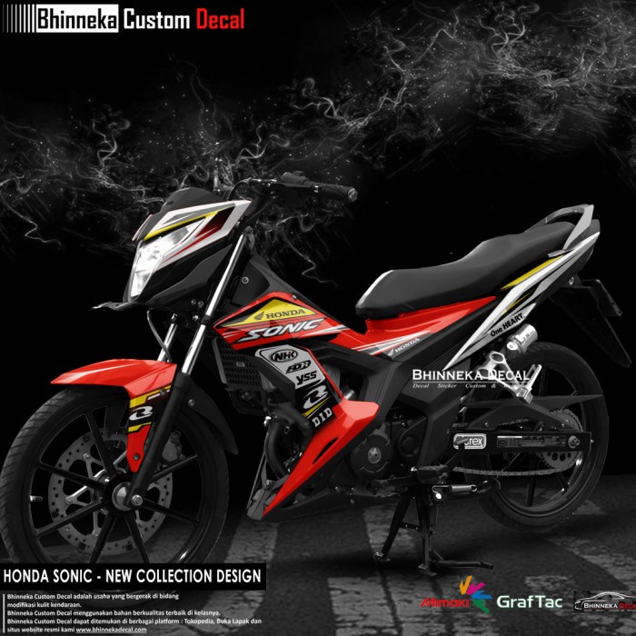 DECAL STICKER HONDA SONIC RED RCB