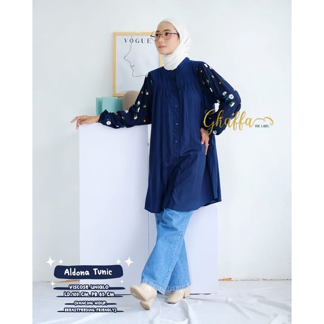 ALDONA TUNIC BY GHAFFA THE LABEL (TUNIK MOTIF) Tunik wanita rekomended