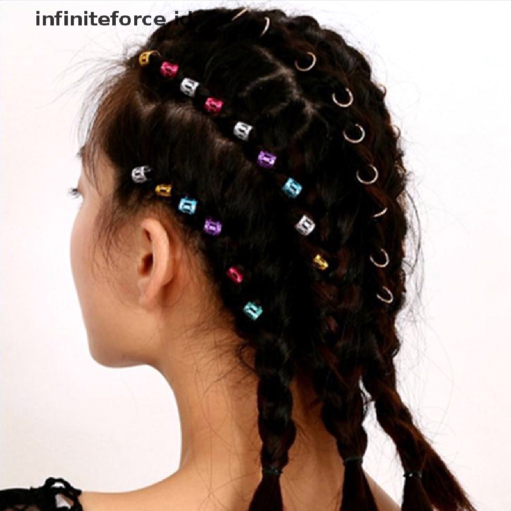 (Infiniteforce.Id) 100pcs / Set Cincin Cuffs Untuk Rambut Gimbal