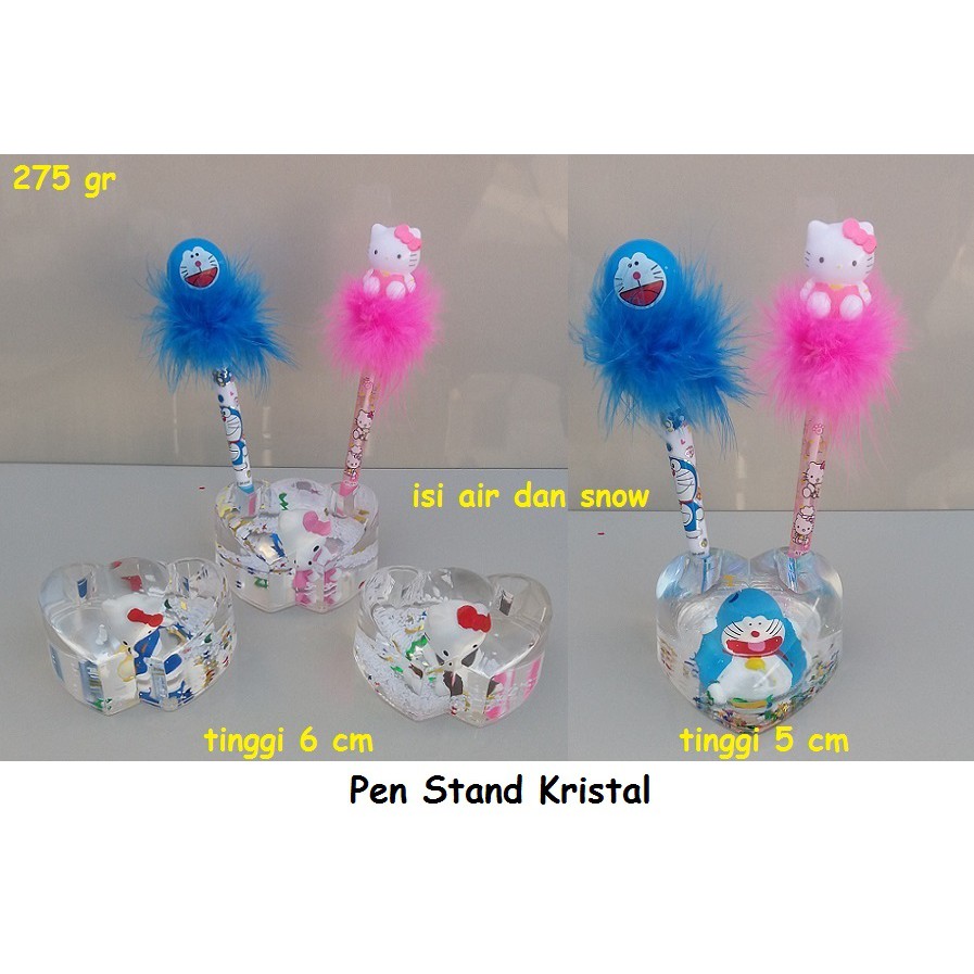 

pen stand kristal hello kitty / doraemon