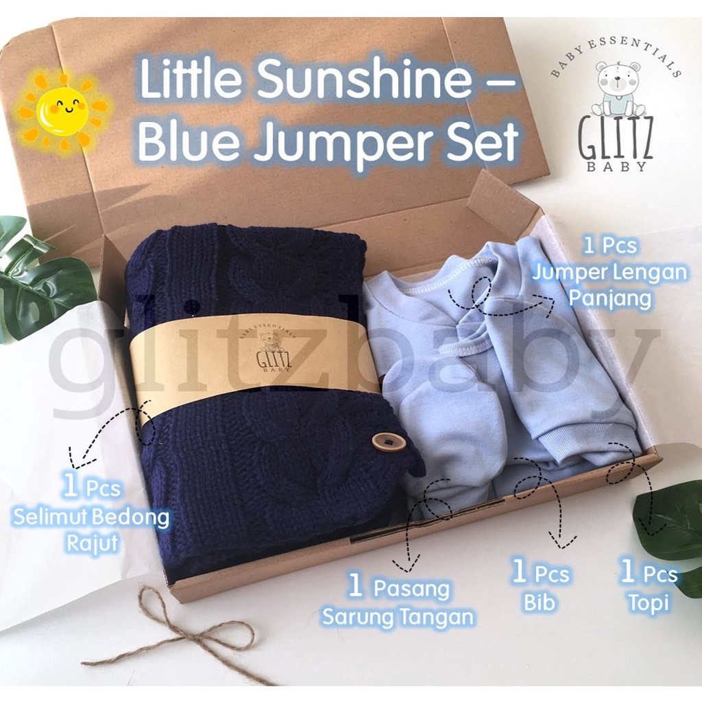 Hampers Bayi Kado Lahiran Newborn Gift Set - Glitz Baby Glitzaksesoris-L. sunshine - BlueJ