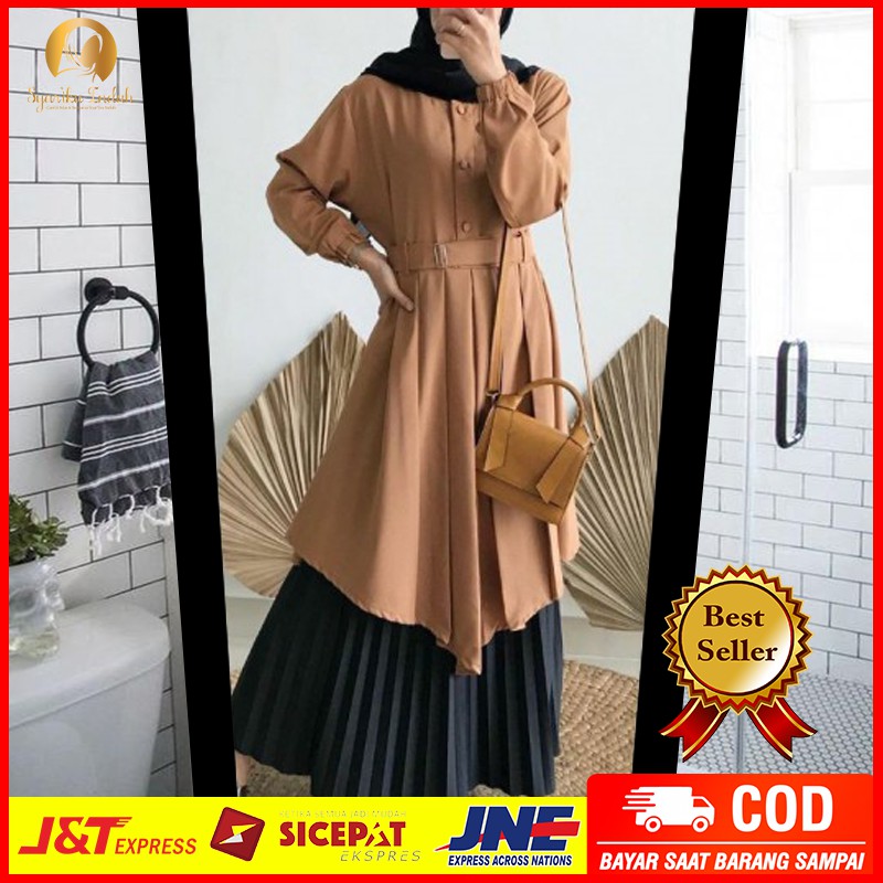 NEDA TUNIK FULL KANCING MOSCREPE // TUNIK DZUVIA/FAMILY/TUNIK NIDIA/WOLFIS PREMIUM TERBARU TERLARIS