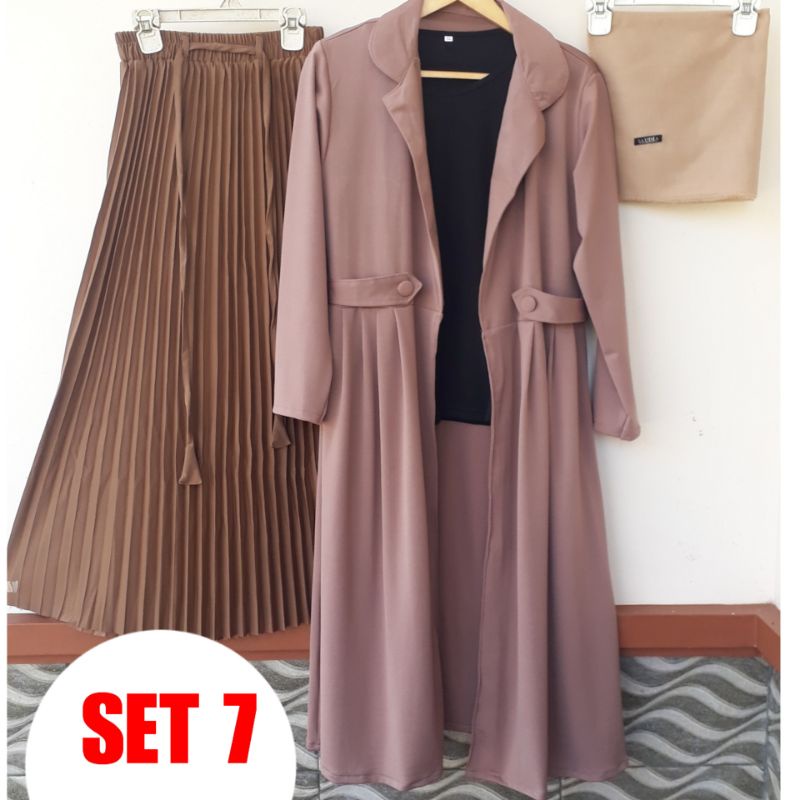 SUPER AMBYAR REALPICK 4 IN 1,SET LONG OUTER/CARDIGAN PANJANG ORIGINAL,RIZQI COLLECTION
