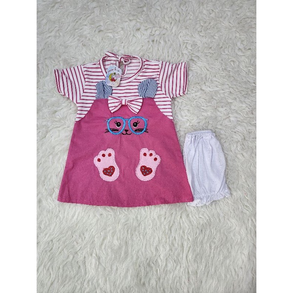 baju bayi perempuan dress owl jghs8