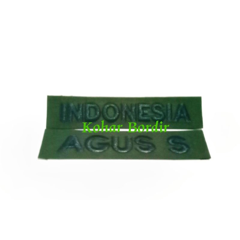 bordir nama atribut seragam pdl tni/libanon