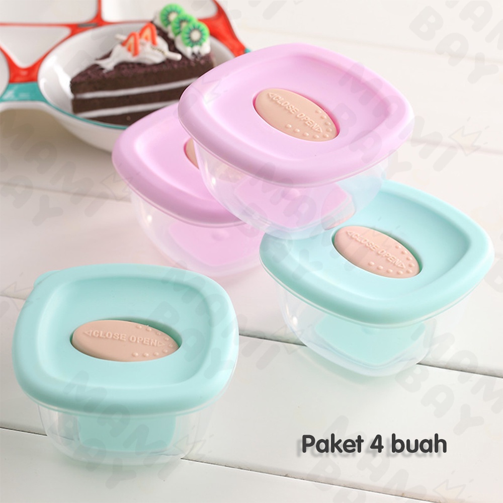 Mamibayi Baby Food Container Plastik/Kotak Makanan/Penyimpanan Mpasi Bayi 4PCS