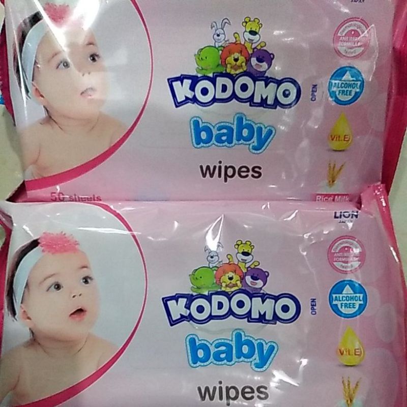 BARU PILIHAN Tisu Basah Kodomo Baby Wipes 50 sheets dan 10 sheets