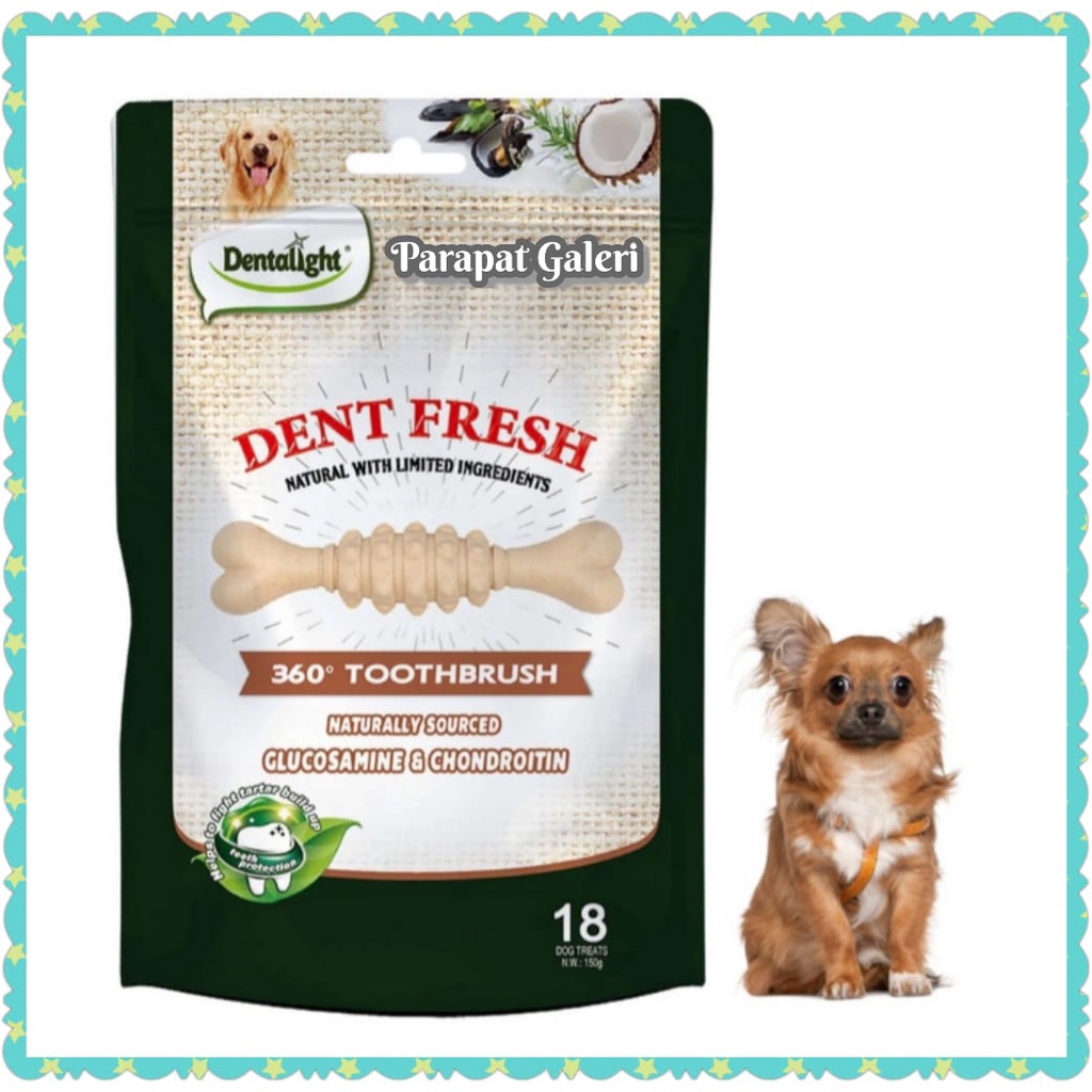 Dentalight DENT FRESH 360 Toothbrush Dental Snack 150Gr - Dog Snack - Snack Anjing