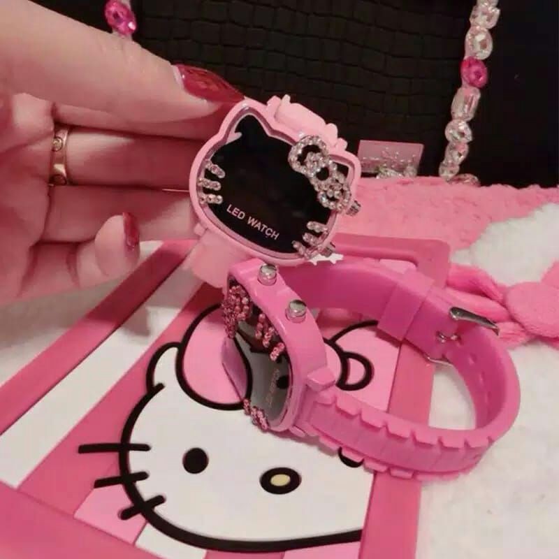 jam tangan anak hello kitty led
