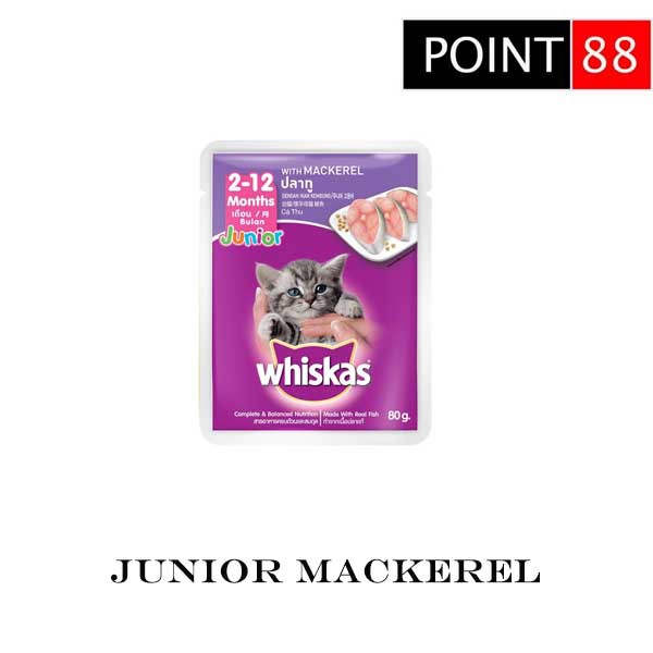 Whiskas Pouch Junior Mackarel 80gr
