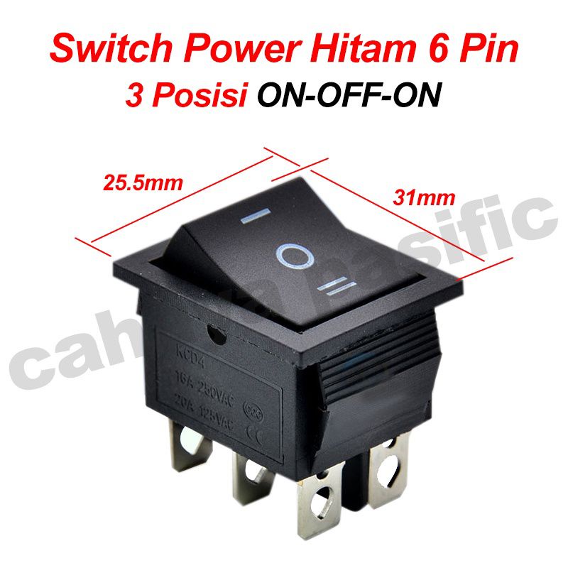 Saklar / Switch Besar On Off On 6 pin Hitam