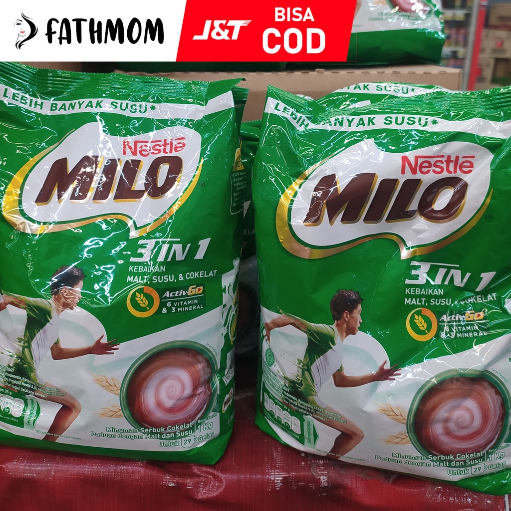 

MILO Minuman Serbuk Coklat 3 in 1 Bag 1000gr (1Kg)