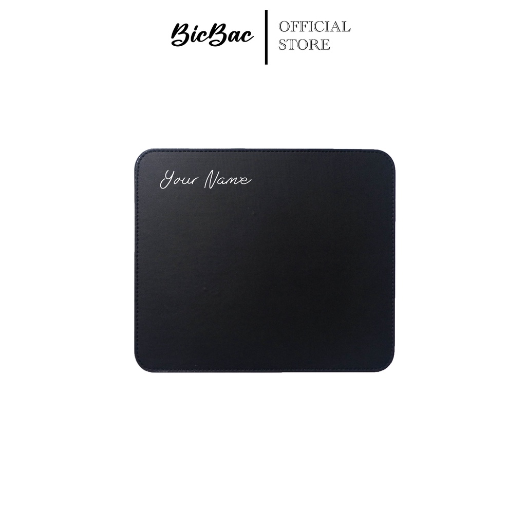CUSTOM NAMA MOUSEPAD BASIC LEATHER KULIT ALAS MOUSE ANTI SLIP GAMING MACBOOK LENOVO ASUS ACER HP DELL