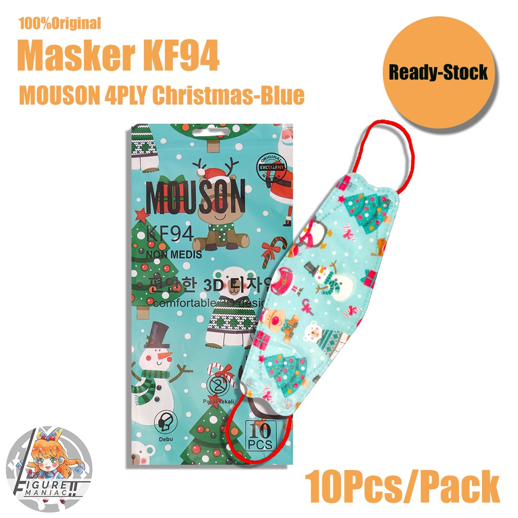 Figure Maniac - Masker KF94 MOUSON Christmas Edition Edisi Natal 1 Pack isi 10 ORIGINAL